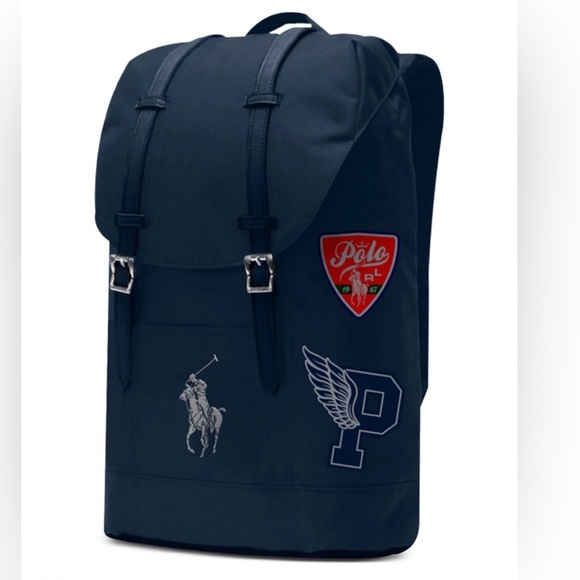 Polo Ralph Lauren Backpack Fragrances Navy Blue Canvas Rucksack Brand New - Picture 1 of 11